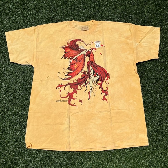 VTG 00’s / Y2K Deadstock The Mountain Amy Brown Red Fairy Yellow Tee - Picture 1 of 6